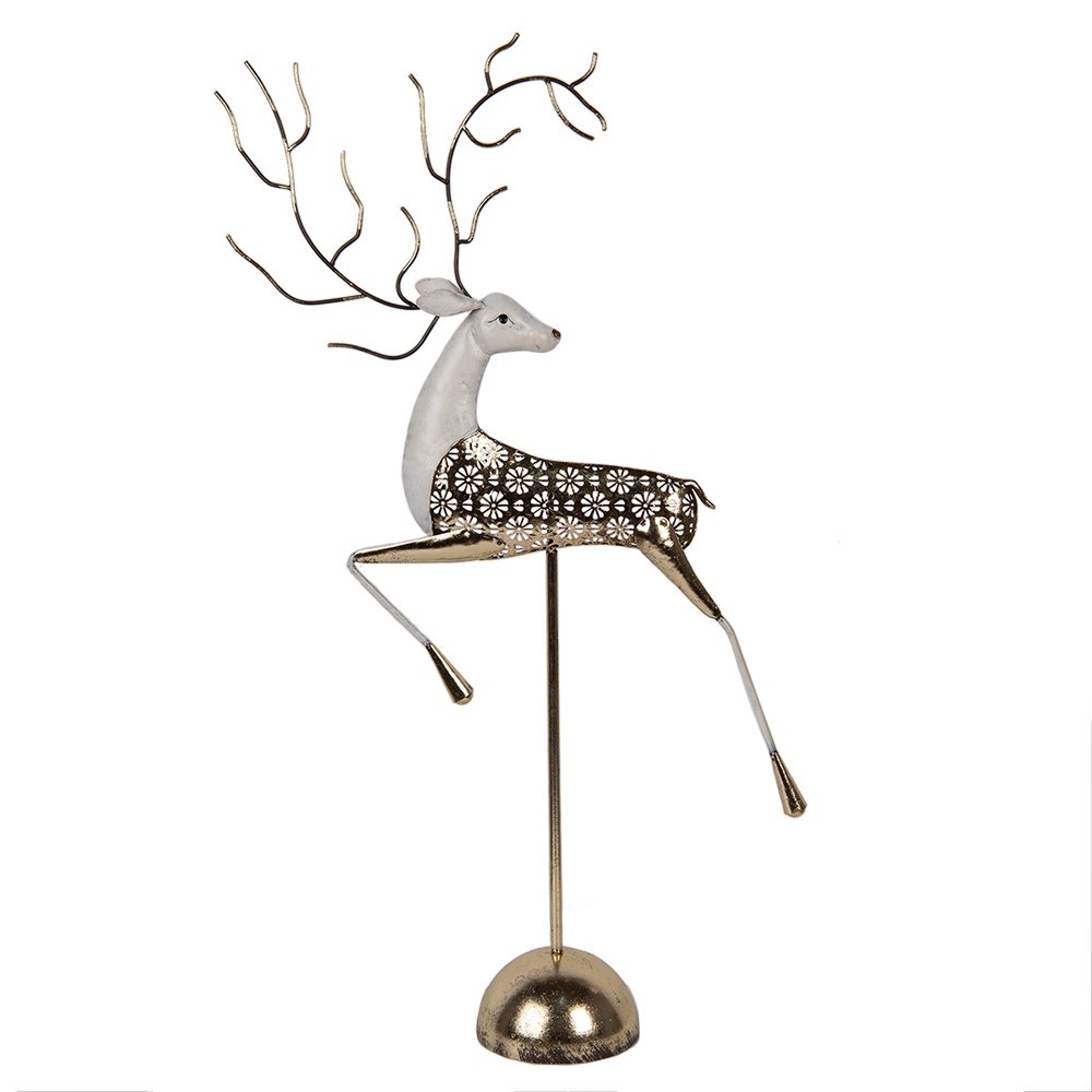 Decoratie Beeld Hert 36x12x72 cm Goudkleurig Metaal