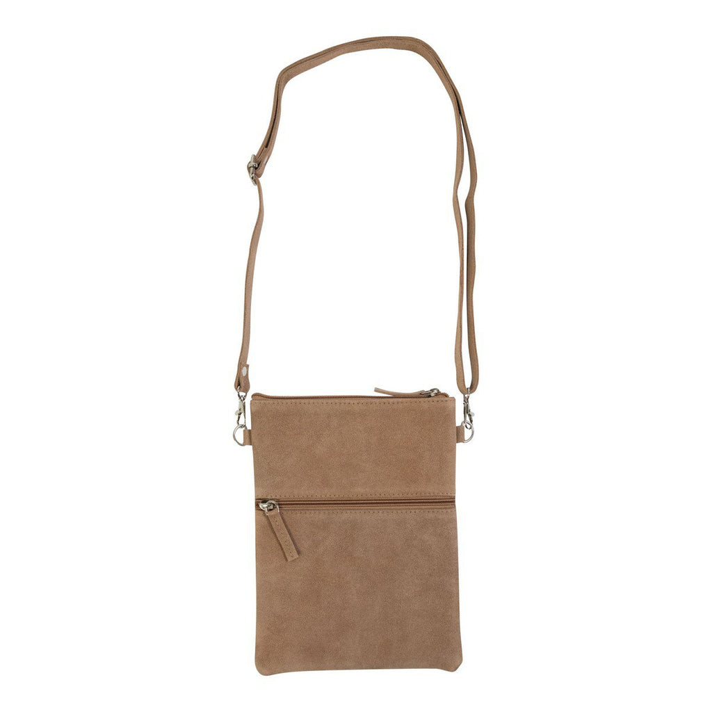 Crossbody tas verticaal geweven bruin 23x17cm (bos taurus taurus)