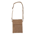 Crossbody tas verticaal geweven bruin 23x17cm (bos taurus taurus)