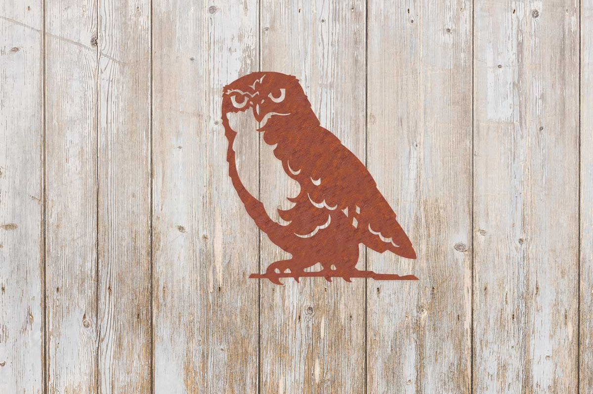 Wanddecoratie Uil/ Owl Roestmetaal, 141607, 40,6x50,9cm