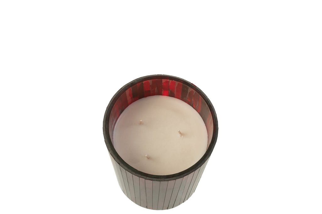 J-Line geurkaars Noa - Ruby Red - glas - rood - medium - 55U