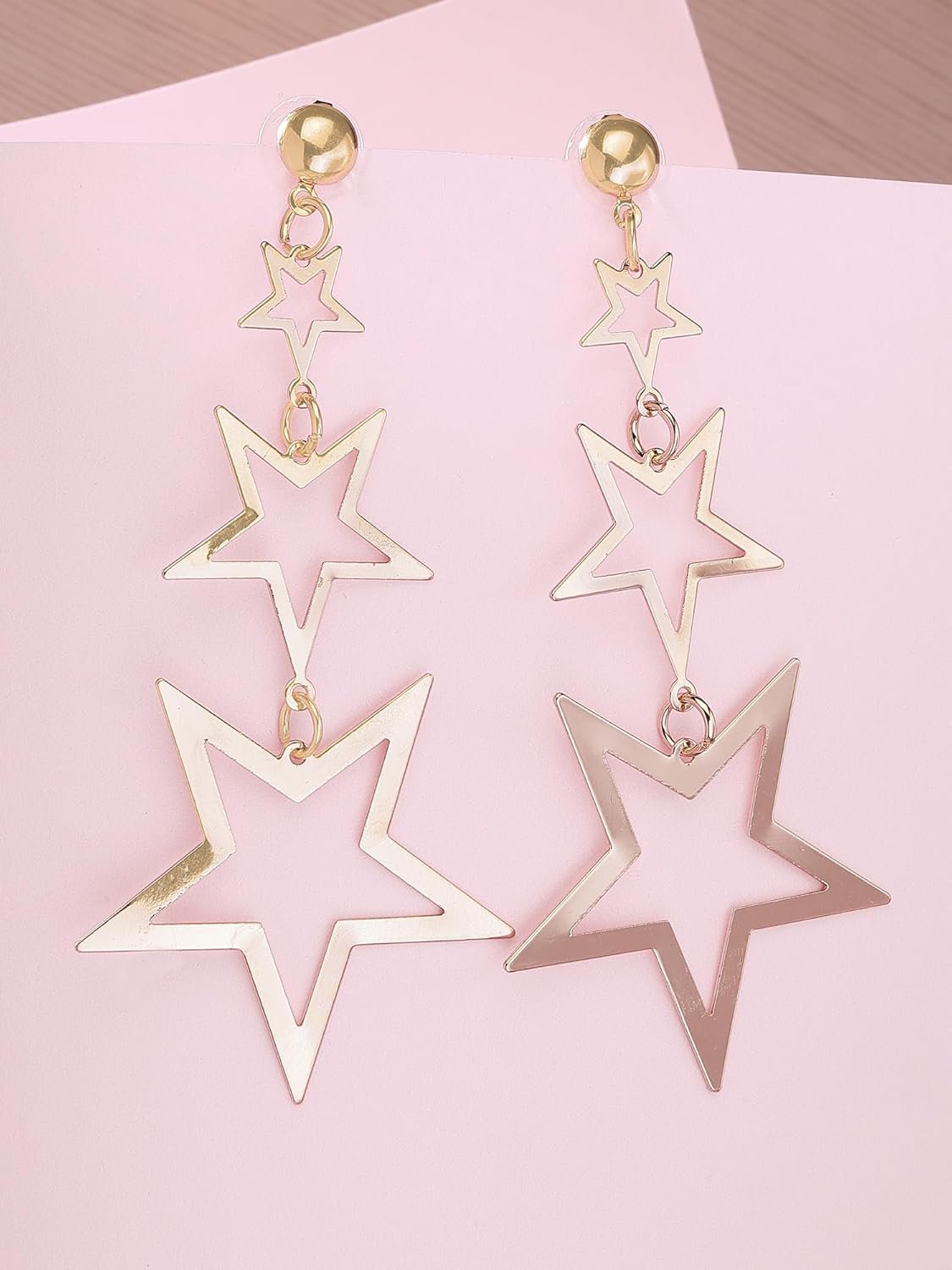 Afstuderen Star Dangler Oorbellen – Vergulde mode-sieraden – Star Design – Retailpakket