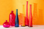 J-Line vaas Viooltje - glas - geel - medium - 100 cm hoog
