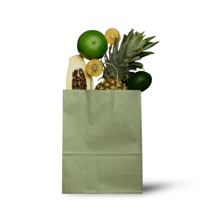 Papieren tas - S – Olijf groen- Jade (100 stuks)