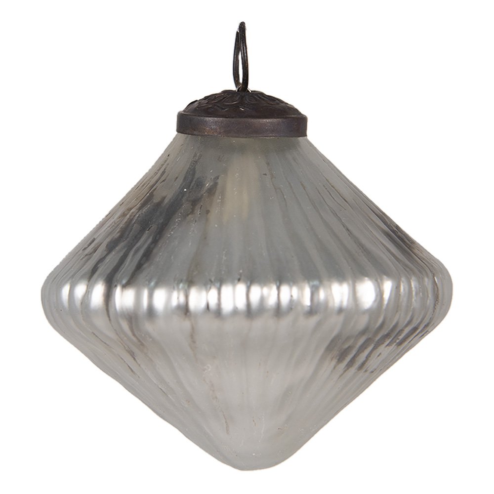 Kerstbal Ø 6 cm Zilverkleurig Glas Kerstdecoratie