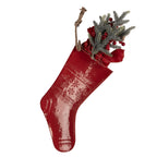 Kersthanger Kerstsok 25x6x66 cm Rood Metaal