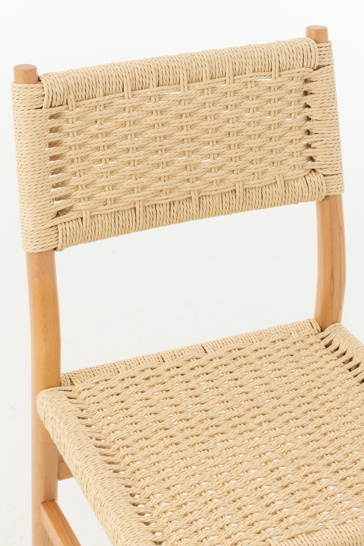 J-Line Stoel Lap Beukenhout/Touw Naturel