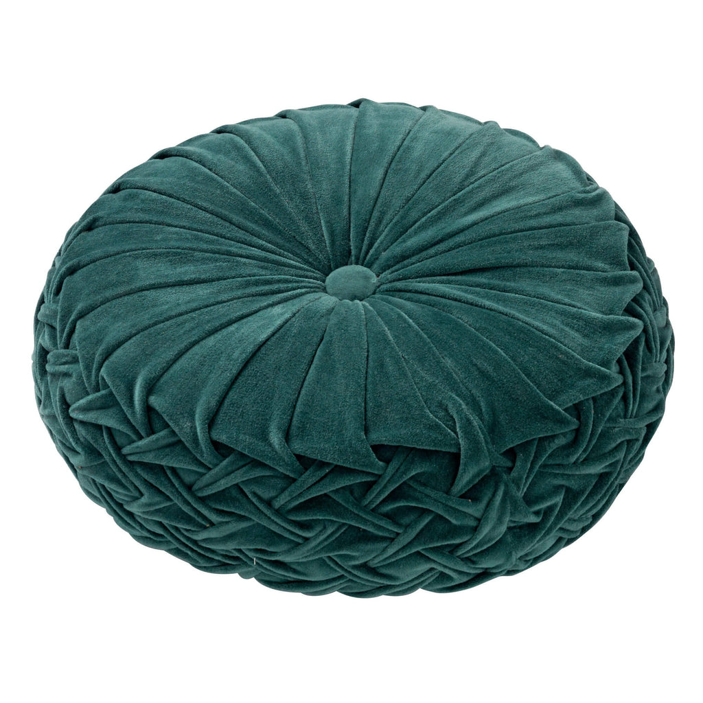 Dutch Decor Kaja - Kussen Ø40 cm - Rond - Fluweel - Alsemgroen - Groen
