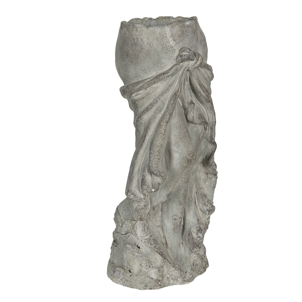 Bloempot 13x13x29 cm Grijs Steen Bloempot Binnen