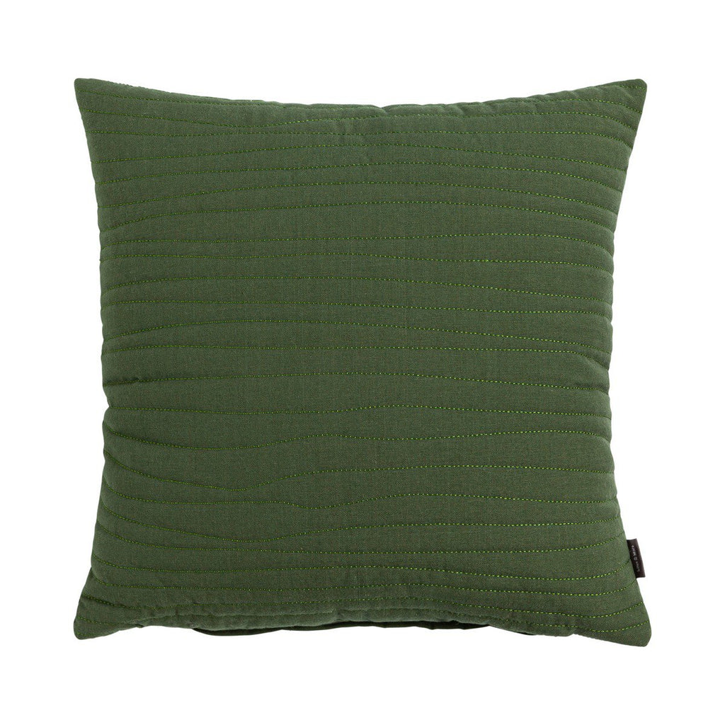 Ongelijk stiksel legergroen kussen 45 x 45 cm
