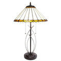 Tiffany Tafellamp Ø 41x69 cm Beige Bruin Glas Tiffany Bureaulamp
