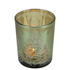 Theelichthouder dennenboom groen middel 12cm