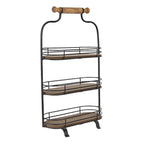 Etagère 3 laags 51 cm Zwart Bruin IJzer