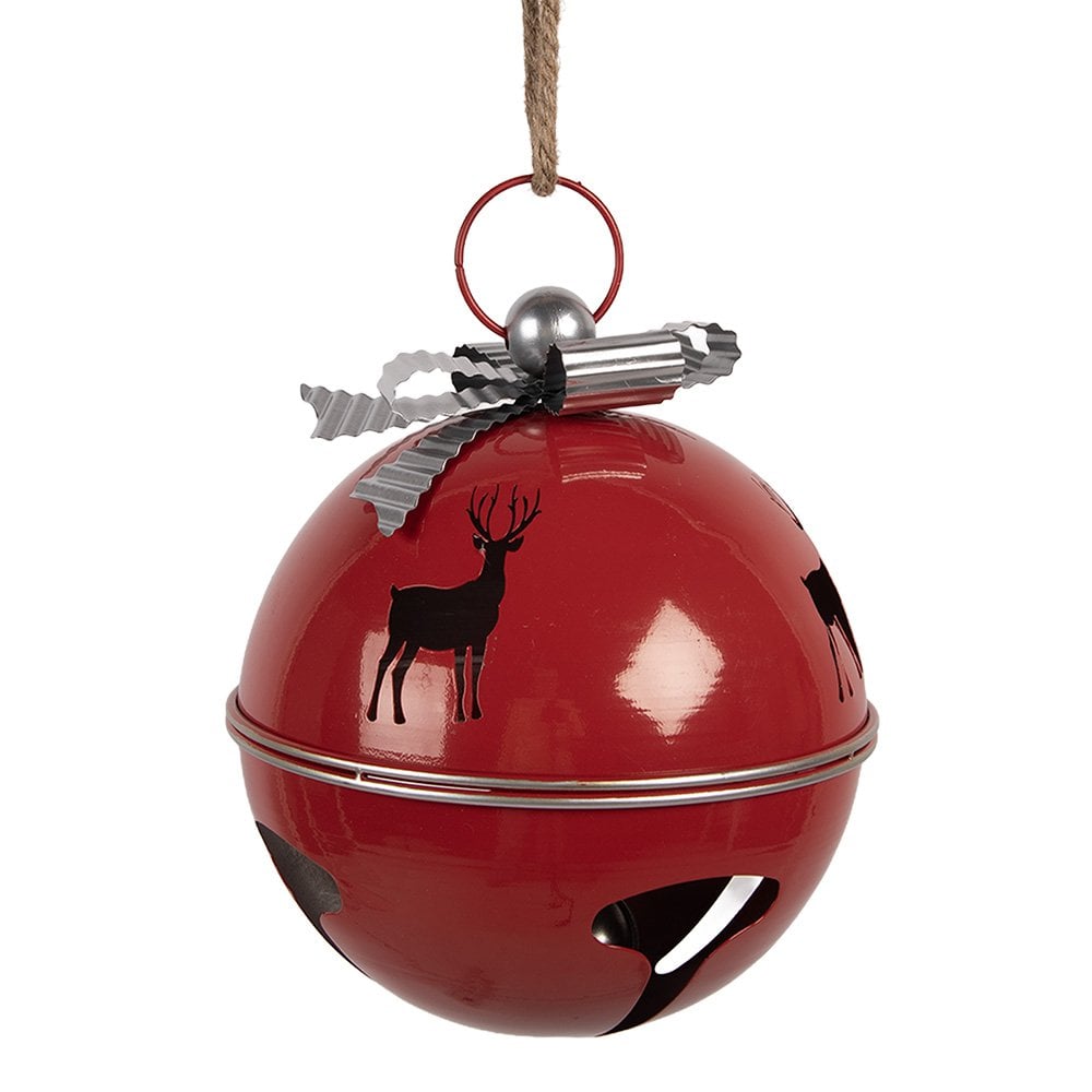 Decoratie Bel Ø 24x28 cm Rood Metaal