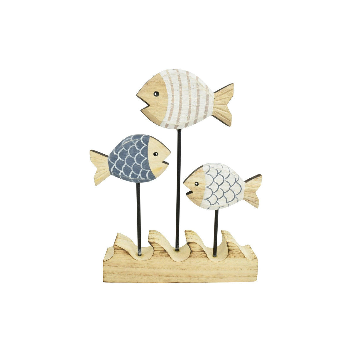 Standaard vissen blauw-wit 17cm