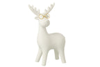 J-Line figuur Rendier - porselein - wit/goud - L