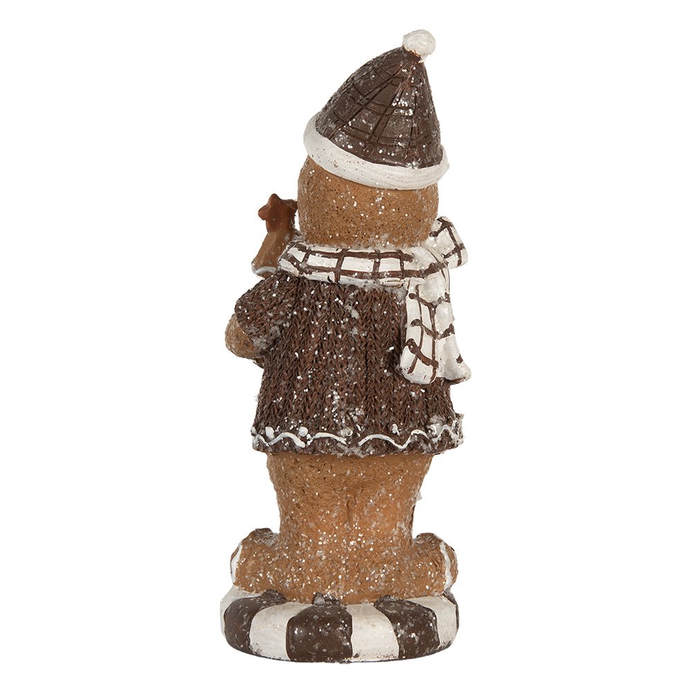 Kerstdecoratie Beeld Gingerbread man 8x8x20 cm Bruin Kunststof