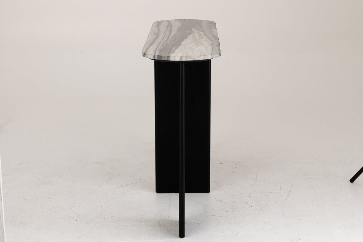 J-Line console Mathilder Marmer - steen - zwart/grijsgroen