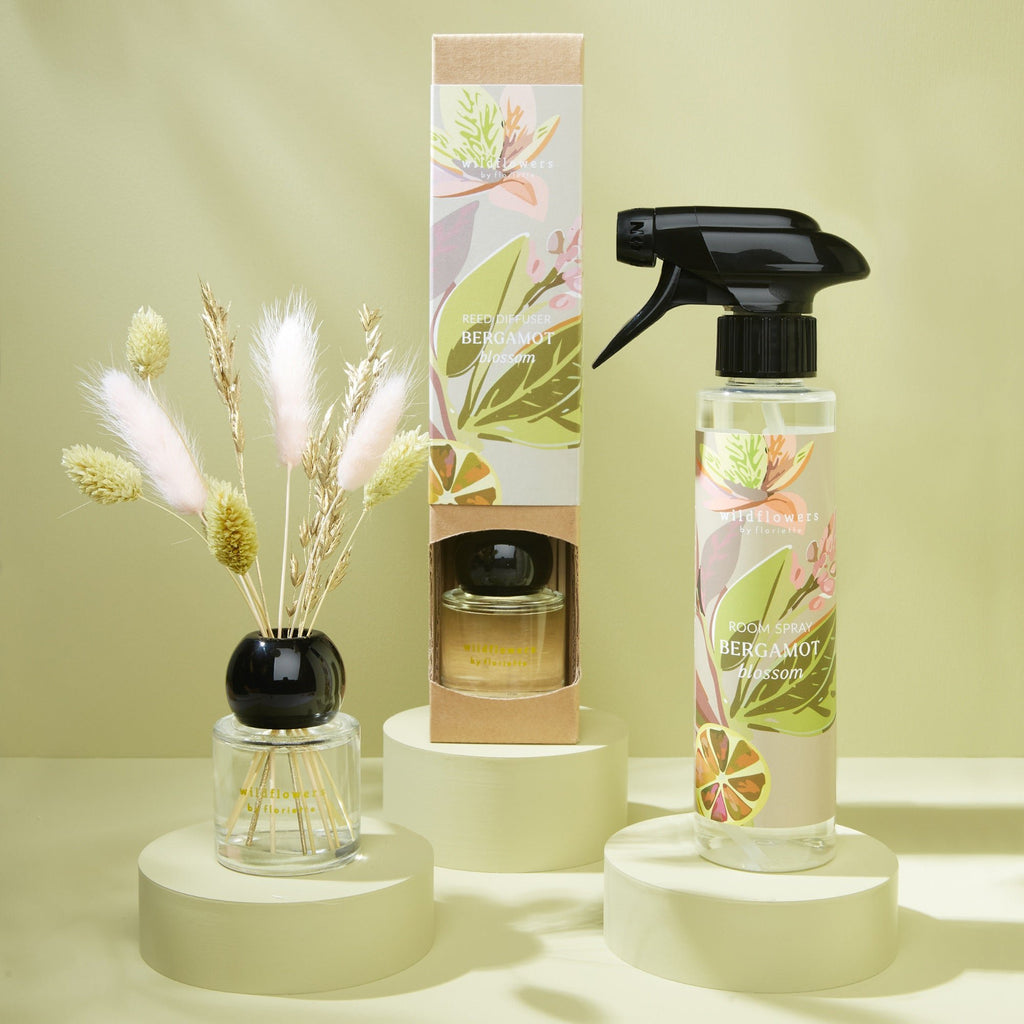 Rietverspreider met gedroogde bloemen 50ML - Bergamotbloesem