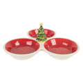 Decoratie schaal 26x26x10 cm Rood Wit Keramiek