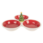 Decoratie schaal 26x26x10 cm Rood Wit Keramiek