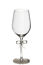 J-Line Wittewijnglas met strik - glas - transparant