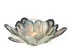 J-Line theelichthouder Schelp - metaal - wit/donkerblauw