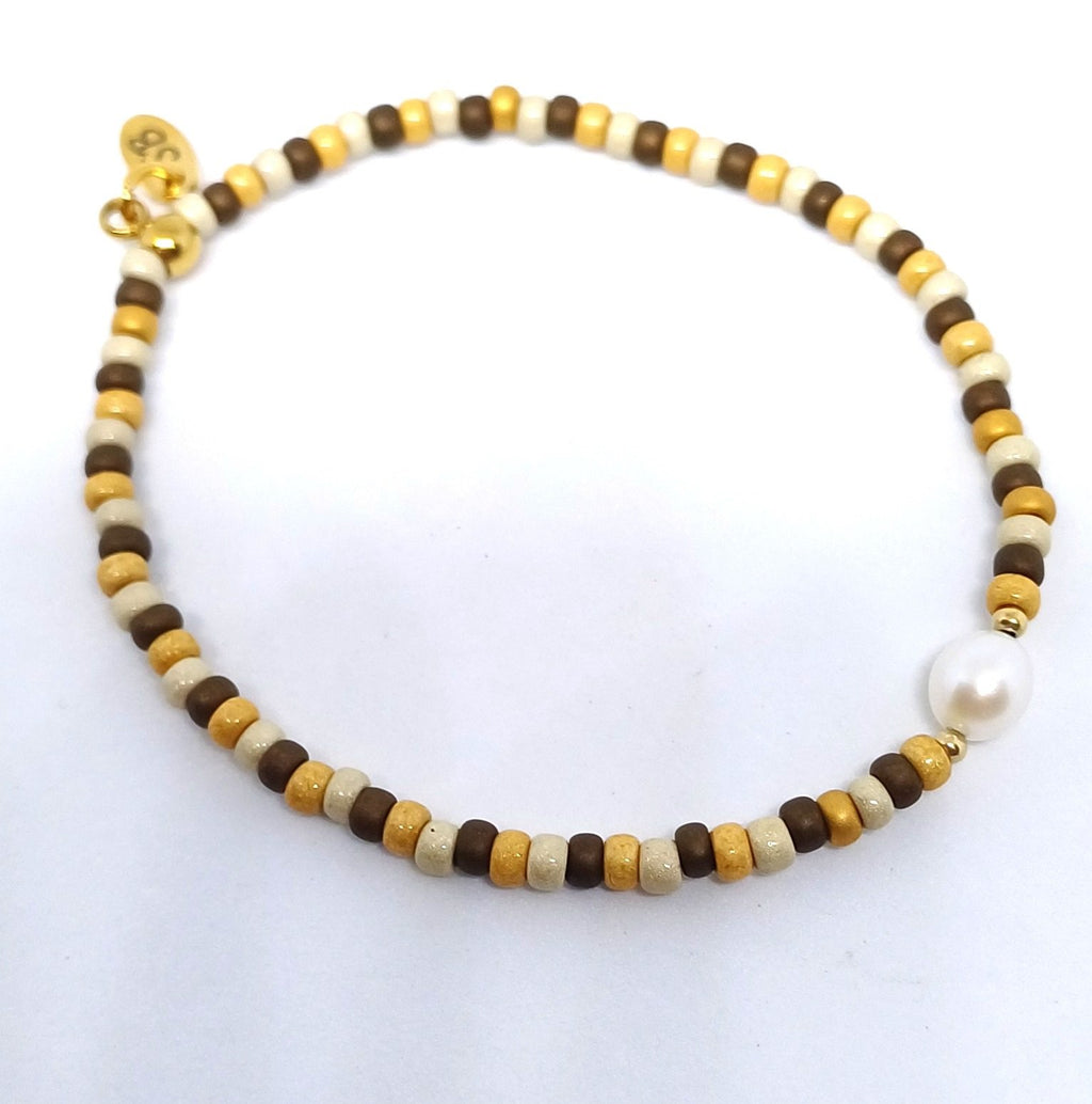 Miyuki stretch armbandje met zoetwaterparel