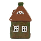 Waxinelichthouder Huis 12x9x14 cm Groen Keramiek
