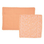 Daisy Flowers Keukenset 35x50/40x40cm oranje (set of 8)