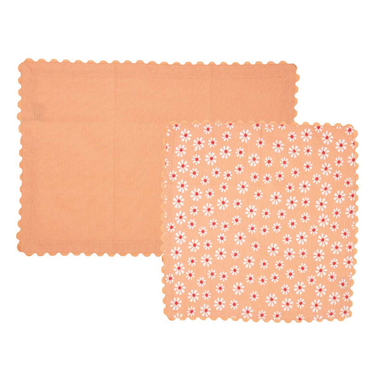 Daisy Flowers Keukenset 35x50/40x40cm oranje (set of 8)