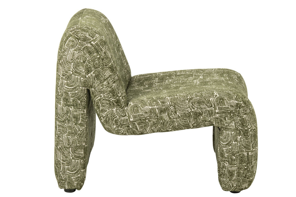 J-Line Chaise longue Margo - multiplex/stof - donkergroen