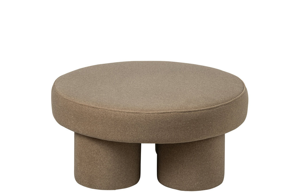 J-Line Poef met poten - multiplex/stof - beige - large