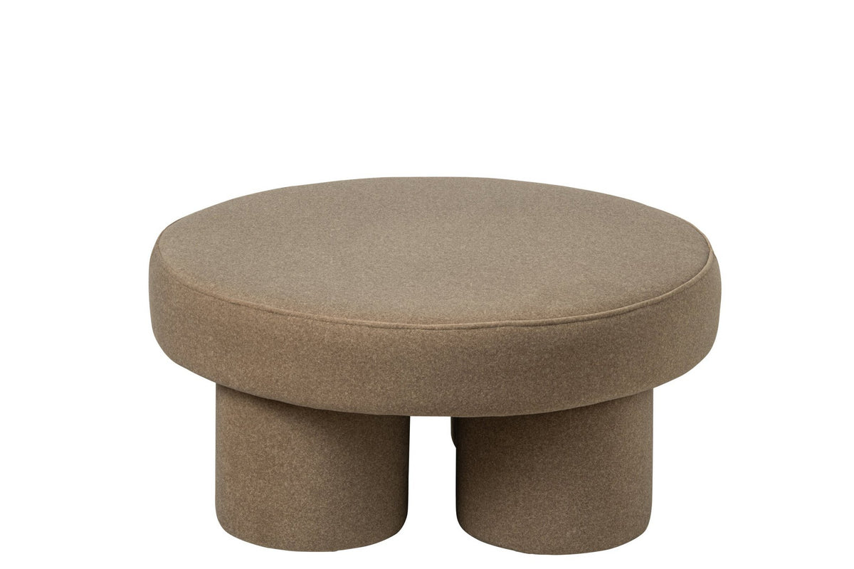 J-Line Poef met poten - multiplex/stof - beige - large