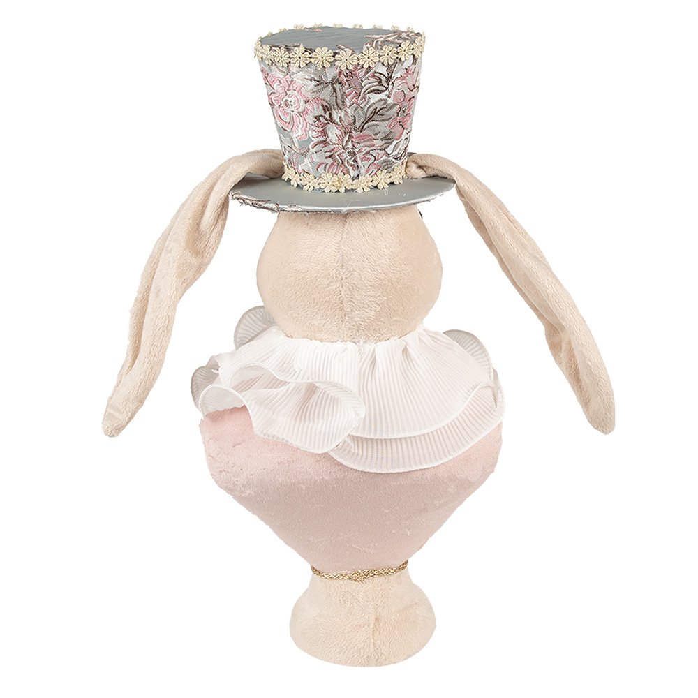 Decoratie Beeld Konijn 18x15x39 cm Beige Textiel