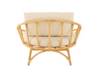 J-Line stoel + kussen - jute/textiel - naturel/wit
