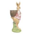 Beeld Konijn 31 cm Bruin Roze Polyresin Paasdecoratie