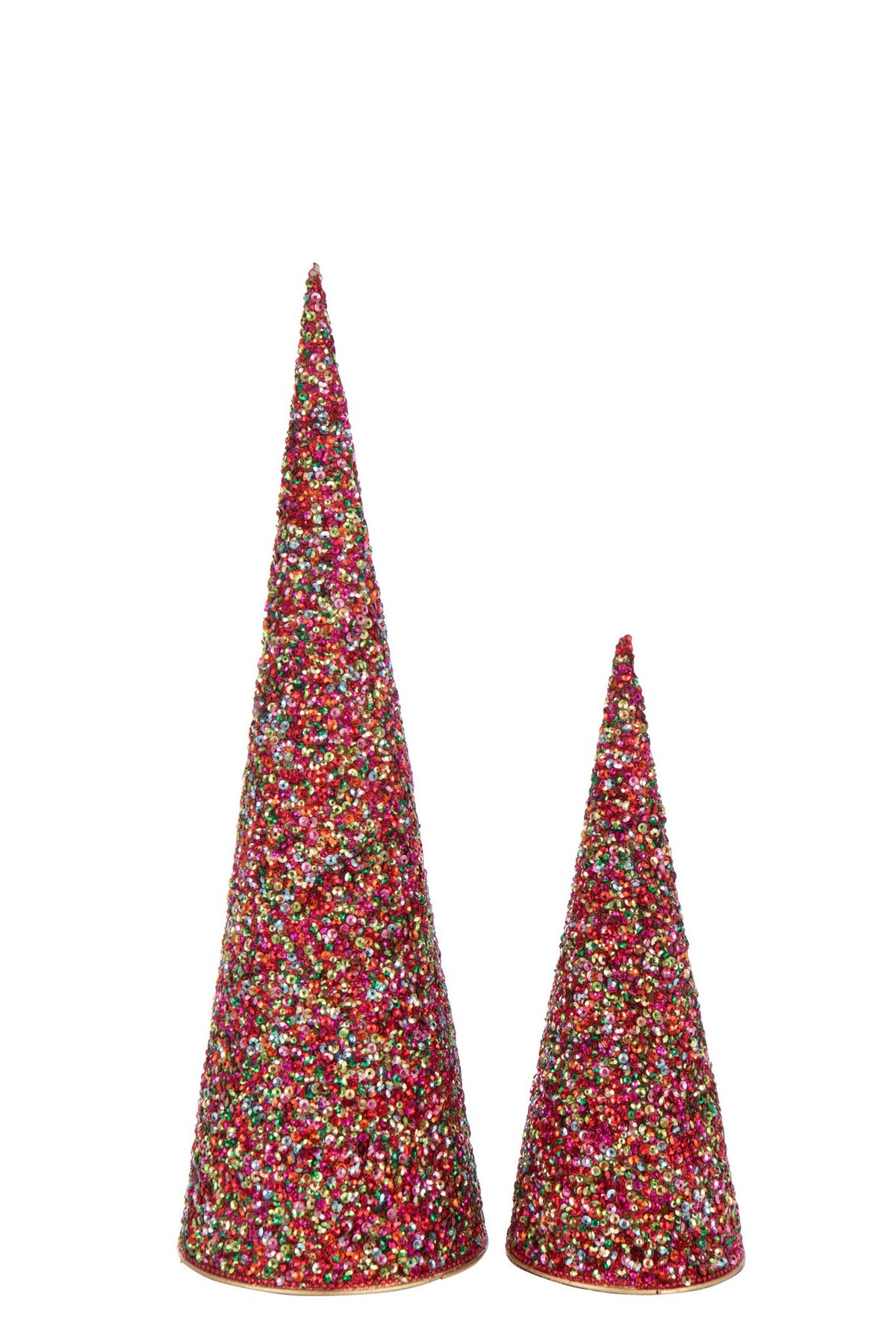 J-Line decoratie Kegel Kralen - ijzer - mix - set van 2