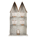 Waxinelichthouder Huis 30x13x54 cm Grijs Metaal