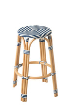 J-Line kruk geometrisch - rotan - wit
