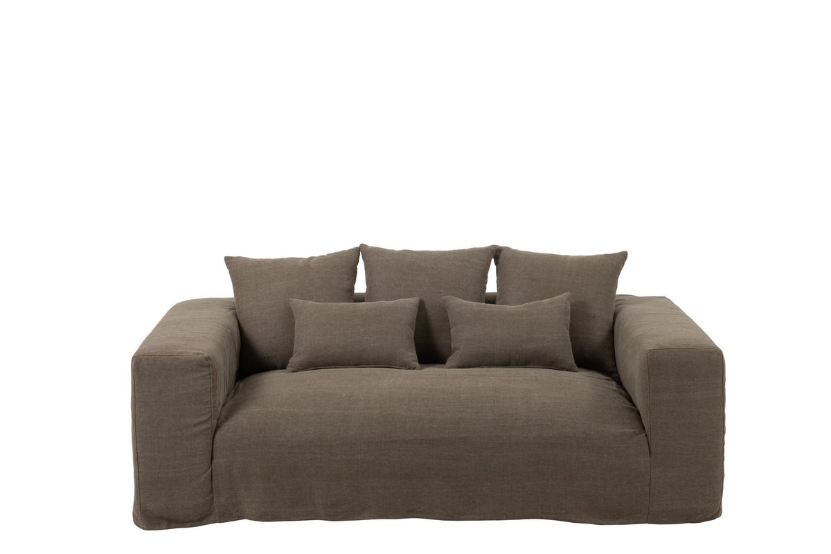 J-Line Hoes Voor Zetel+5 Kussens Monaco Sofa Linnen Desert Taupe