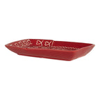 Dinerbord Huis 15x19x3 cm Rood Keramiek