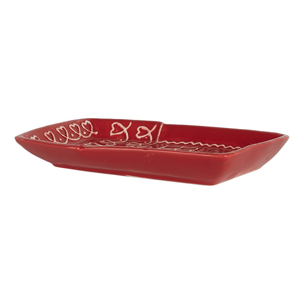 Dinerbord Huis 15x19x3 cm Rood Keramiek