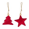 Stoffenhanger boom/ster 15x15x4cm rood