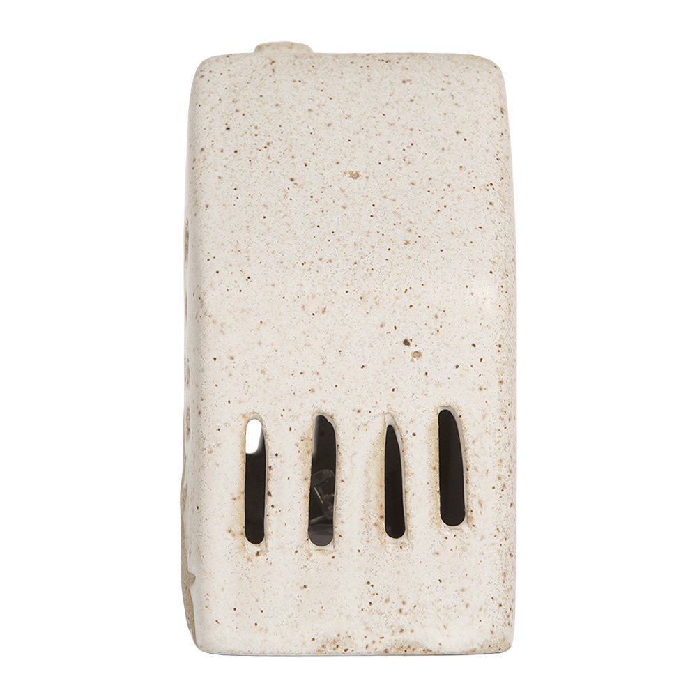 Decoratie Huis met LED 6x5x10 cm Beige Keramiek
