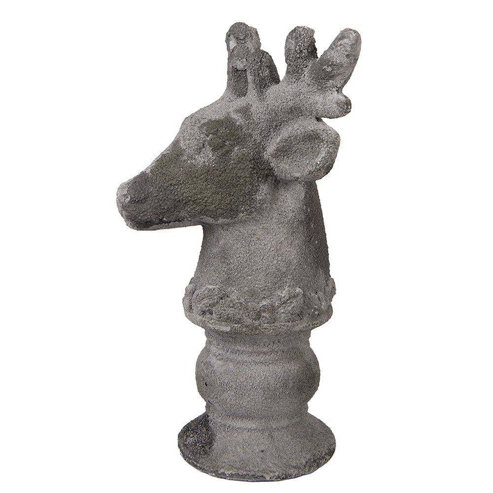 Decoratie Beeld Hert 17x14x26 cm Grijs Steen