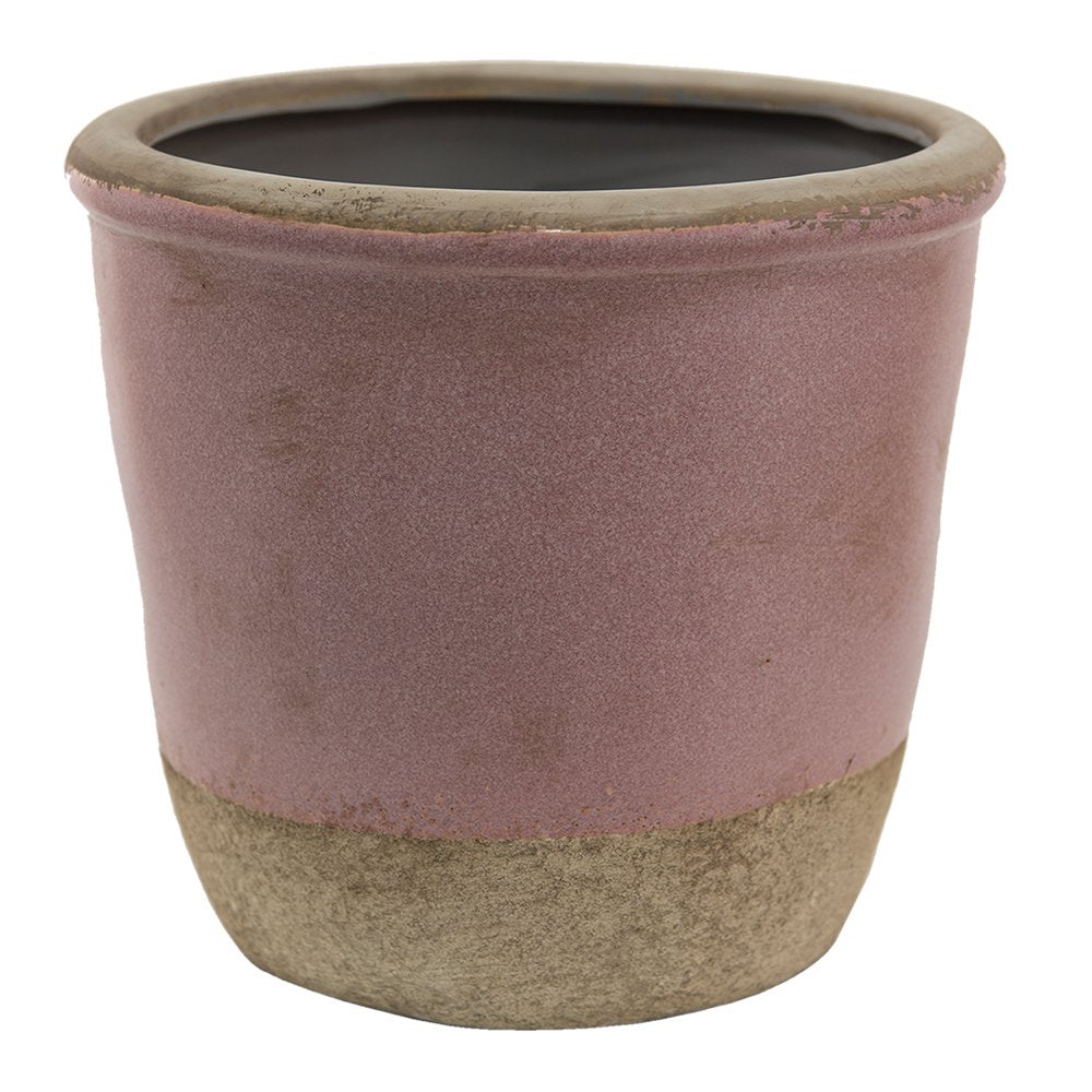 Bloempot Ø 19x19 cm Roze Beige Keramiek Bloempot Binnen