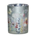 Theelichthouder Border bloemen vlinder medium 12cm