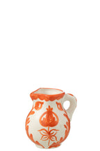 J-Line voorraadpot Granada - keramiek - wit/oranje - small