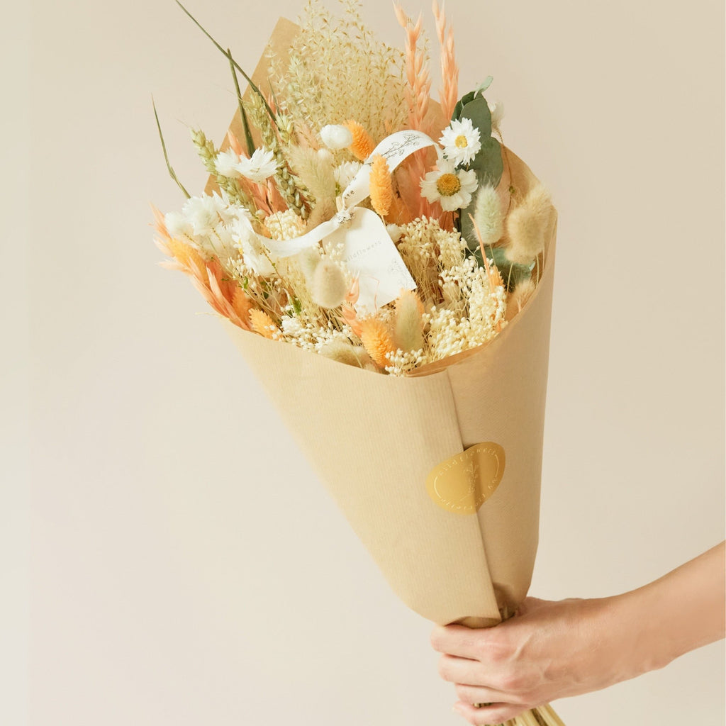 Gedroogde bloemen Exclusief veldboeket - Perzik - Bruiloftsbestseller